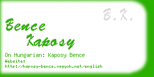 bence kaposy business card